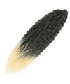 Brazilian Afro Dalgası Saç - Siyah / Platin Ombreli