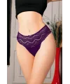 Büyük Beden Bel Kısmı Dantelli Fantezi Mor Tanga String