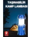 Büyük Boy Güneş Enerjili Kamp Feneri Işıldak Lamba Usb Şarjlı