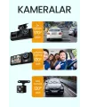 C309 Tipi 3 Kameralı Lcd Ekran Araç Kamerası Hareket Sensörlü Gece Görüşlü G Sensörlü