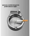Çakmaklı Küllük Paslanmaz Metal Yuvarlak Tasarım
