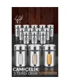 Cam+Çelik Tuzluk Biberlik Karabiberlik 3 Farklı Delikli 12 li SET 721946