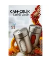 Cam+Çelik Tuzluk Biberlik Karabiberlik 3 Farklı Delikli 2 li SET 721944