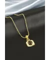 Cam Taşlı Zincir Kolye