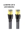 Cat 8 LAN Kablosu –Ethernet Kablosu Örgü Kaplama, Yüksek Hızlı  (15 METRE)