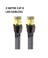 Cat 8 LAN Kablosu –Ethernet Kablosu Örgü Kaplama, Yüksek Hızlı (2 METRE)