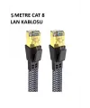 Cat 8 LAN Kablosu –Ethernet Kablosu Örgü Kaplama, Yüksek Hızlı  (5 METRE)