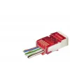Cat6E Ez Rj45 Metal Konnektör 100 Adet Plastik Kutu - Kırmızı ND2419