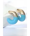 CCB Mavi Gold Çift Renk Küpe