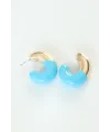 CCB Mavi Gold Çift Renk Küpe TJ-BKP8876