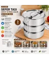Çelik 3lü Metal Sefer Tası Taşıma Kulp=bağlama Kancalı