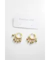 Çelik Boncuklu Halka Küpe - Altın