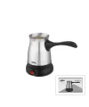 Çelik Elektrikli Cezve Türk Kahve Makinesi - 6fincan=500ml 360° Kablosuz Kullanım Katlanır Kulp Scm-9038