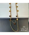 Çelik İkili Kalp Detaylı Kolye - Kl0063