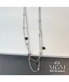 Çelik İkili Yıldız Detaylı Kolye - Kl0064