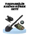 Çelik Katlanır Fonksiyonel Kamp Kazma Kürek Ve Kesme Aleti Seti Küçük Kazma Kürek Seti