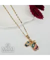 Çelik Mineli Zirkon Taşlı Kolye - Kl0241