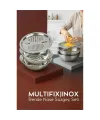 Çelik Rende Kase Süzgeç Seti - MultiFix 3 in 1 Paslanmaz Çelik 722050