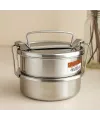 Çelik Sefer Tası 14 cm 2li - Derinlik 4.5 cm