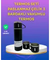 Çelik Termos Bardak Seti | 500 Ml Kapasite, Kaymaz Taban, Hediye Kutulu