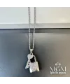 Çelik Zirkon Taşlı Anahtar Kilit Kolye - Kl0157