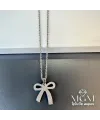 Çelik Zirkon Taşlı Fiyonk Kolye - Kl0147
