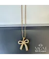 Çelik Zirkon Taşlı Fiyonk Kolye - Kl0148