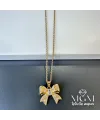 Çelik Zirkon Taşlı Fiyonk Kolye - Kl0150
