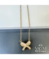 Çelik Zirkon Taşlı Fiyonk Kolye - Kl0152