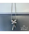 Çelik Zirkon Taşlı Fiyonk Kolye - Kl0153