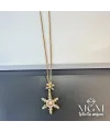 Çelik Zirkon Taşlı Kar Tanesi Kolye - Kl0122