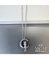 Çelik Zirkon Taşlı Kedili Kolye - Kl0161