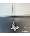 Çelik Zirkon Taşlı Kelebek Kolye - Kl0125