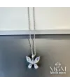 Çelik Zirkon Taşlı Kelebek Kolye - Kl0137
