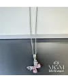 Çelik Zirkon Taşlı Kelebek Kolye - Kl0142