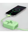 Cep Tipi Telefon Tutuculu Makaralı Uzayıp Kısalabilen 3'ü 1 Arada Usb Şarj Kablosu