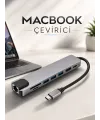 Çevirici Dönüştürücü Adaptör Macbook 3 In 1 Type-c To Hdmı Usb 3.0