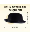 Charlie Chaplin Stil Yetişkin Şapkası – Siyah Melon Parti Şapkası