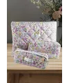 Çiçek Desenli Kalem Makyaj Labtop Bilgisayar Set Çantası