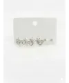 Çiçek Detaylı Altılı Küpe - Kp00569