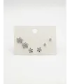 Çiçek Detaylı Altılı Küpe - Kp00628