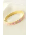 Çiçek Mineli Lüks Çelik Kelepçe Bileklik