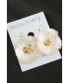Çiçek Plastik Klipsi Küpe
