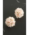 Çiçek Taşlı Plastik Küpe