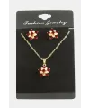 Çiçek Zirkon Taşlı Set Kolye