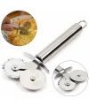 Çift Başlı Metal Pizza Kesici Ve Hamur Ruleti