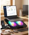 Çift Fanlı Laptop Soğutucu Rgb Işıklı Sessiz Notebook Standı