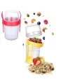 Çift Hazneli - Çatal Kaşıklı Portatif Müsli -atıştırmalık Kabı 800 Ml