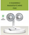 Çift Kafalı Masaüstü Ve Duvar Tipi Sessiz Usb Şarjlı Fan