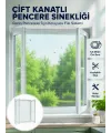 Çift Kanatlı Pencere Filesi Cırt Bantlı Sineklik Kolay Takılır